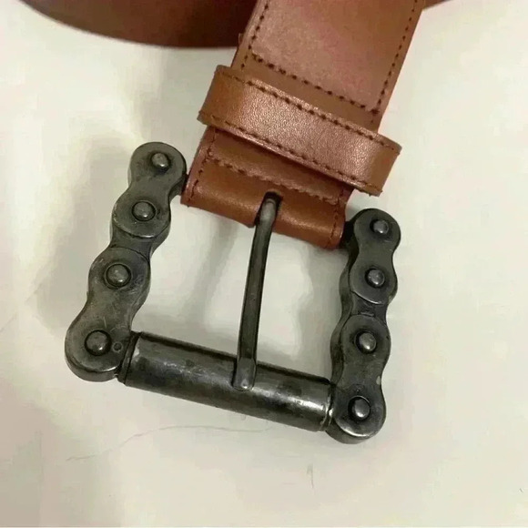 Linea Pelle Genuine Leather Brown Belt Size Medium - Picture 6 of 7